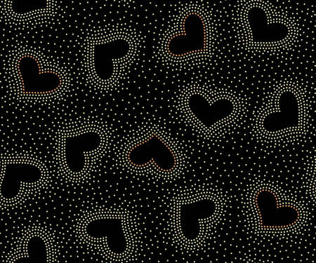 seamless polka dot pattern on black colorの写真素材