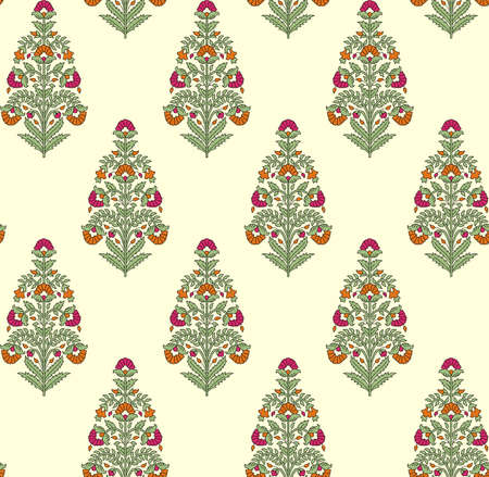 seamless mughal flower patternの写真素材