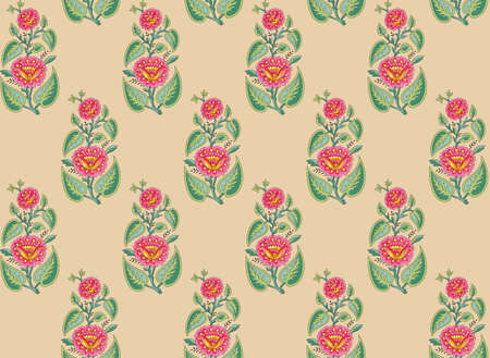 seamless Indian mughal flower motif background