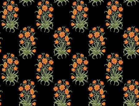 seamless Indian mughal flower motif pattern