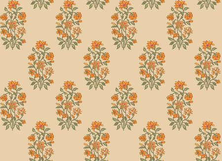 seamless Indian mughal flower motif pattern