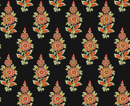 seamless Indian mughal flower motif pattern