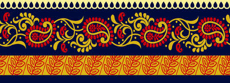 indian traditional design colorful paisley backgroundの写真素材