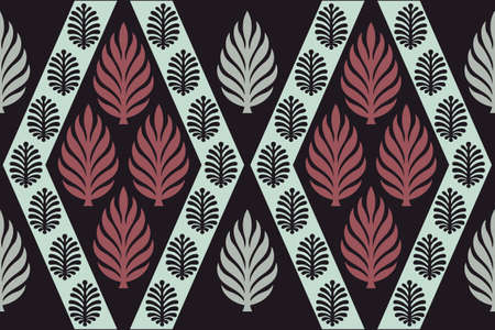 seamless leaves geometrical design pattern