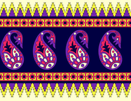 indian paisley design border background
