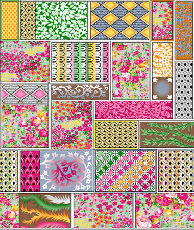 seamless traditional colorful design pattern background