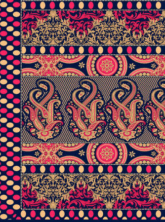 abstract geometrical paisley traditional design pattern backgroundの写真素材