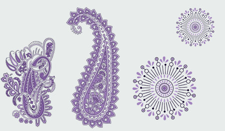 seamless Indian paisley motif backgroundの写真素材