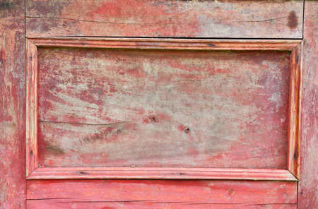 Vintage red wood sideboard doorの写真素材