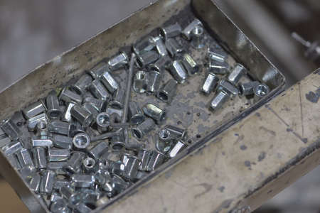 Metal car chassis welding in parts factory