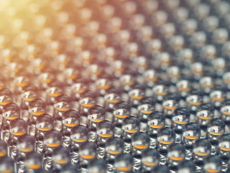 Close up on a grid of an LED arrayの写真素材