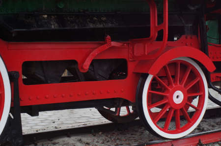 steam locomotives, close up of wheelsの写真素材