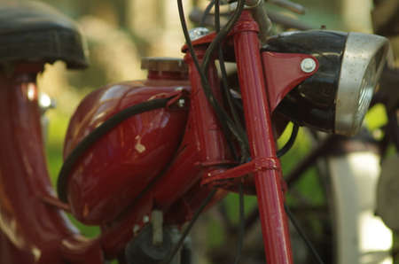 Close up of old mopedの写真素材