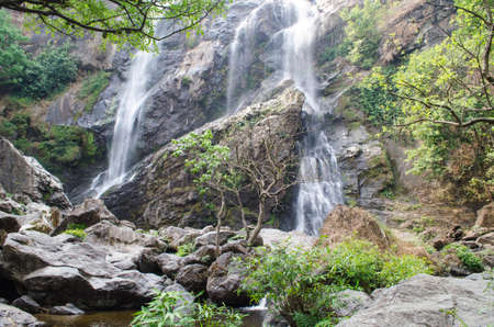 klong lan waterfall is big and beautifull waterfall in forestの写真素材