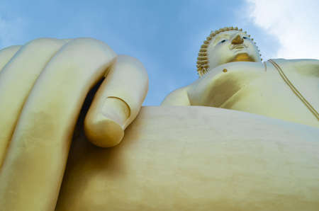 Temple is Ang Thong city and have big Buddha statue in Thailand.の写真素材