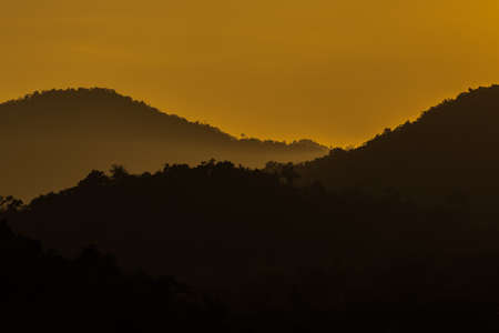 view of forest in thailand and  sky is many colour at sunset .の写真素材