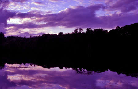 Edgelaw Resevoir at sunset in Scotlandの写真素材