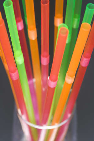 Glass with drinking-strawsの写真素材