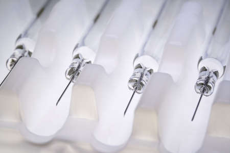 Pharmaceutical syringes in blisterの写真素材