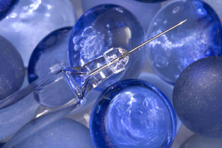 Syringe in blue