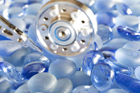 Hard disk in blue