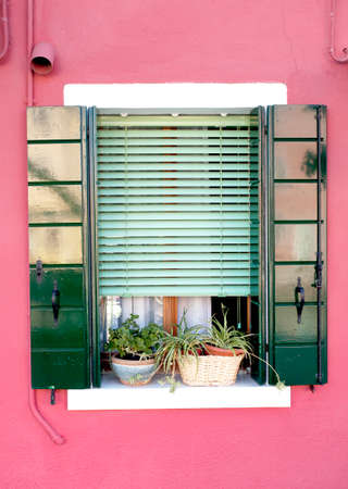 Burano windowの写真素材