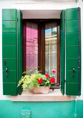 Burano windowの写真素材