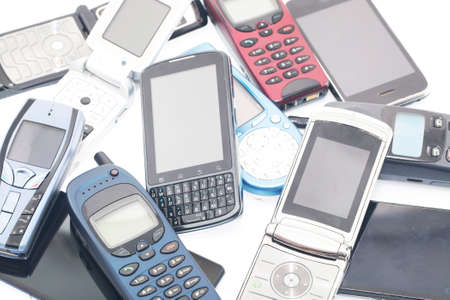 Old and new Mobile phones, smartphoneの写真素材