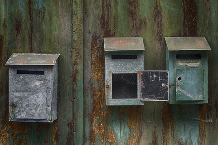 metallic letter boxesの写真素材