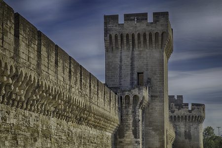 city walls and towers at Avignonのeditorial素材