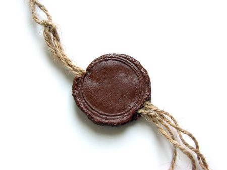 Real wax seal with ropeの写真素材
