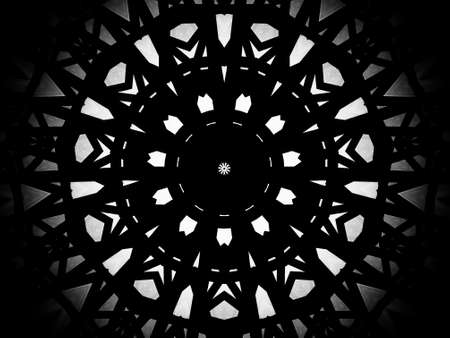 Glass rooftop abstract black and white background, building structures architecture with...