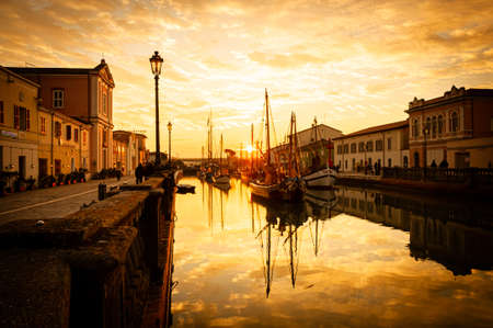 Cesenatico Museum di la Marineria on the channelの写真素材