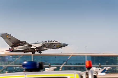RAF Blackhawk taking off from Gibraltar airportのeditorial素材