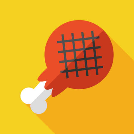 ham flat  icon with long shadowのイラスト素材