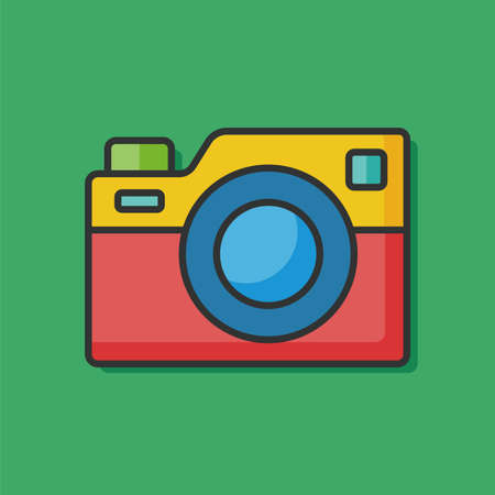 camera color line iconのイラスト素材