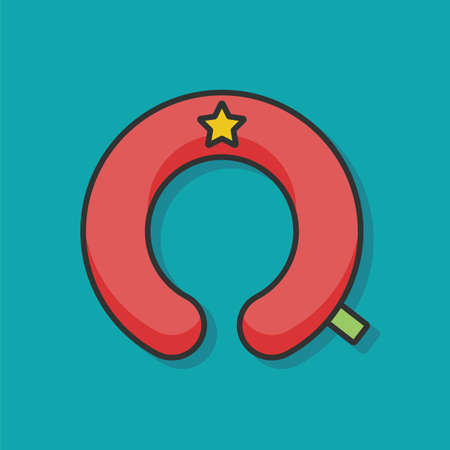 travel pillow color line iconのイラスト素材
