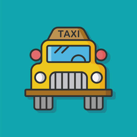 taxi color line iconのイラスト素材