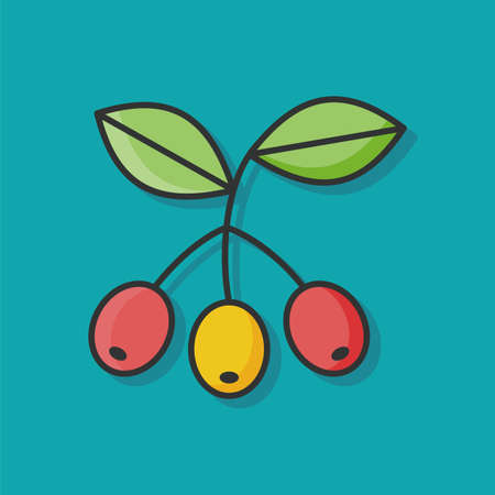 coffee bean color line icon