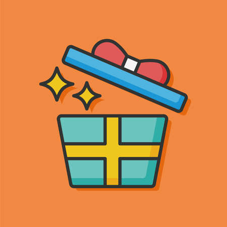 gift color line iconのイラスト素材