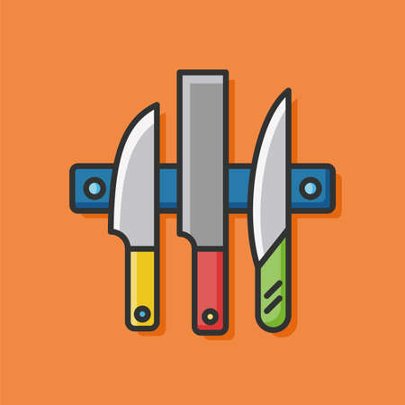 kitchenware knife doodleのイラスト素材