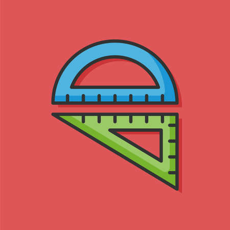 ruler color line iconのイラスト素材