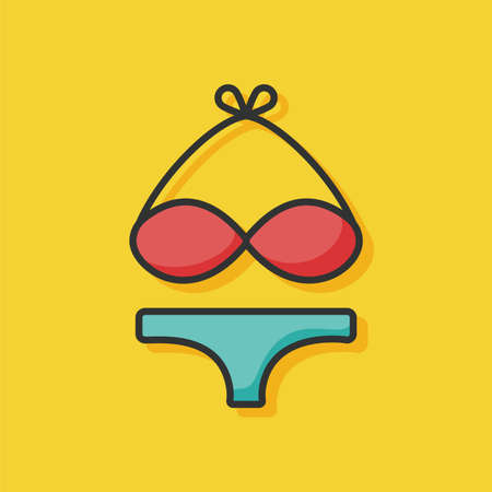 bikini color line iconのイラスト素材