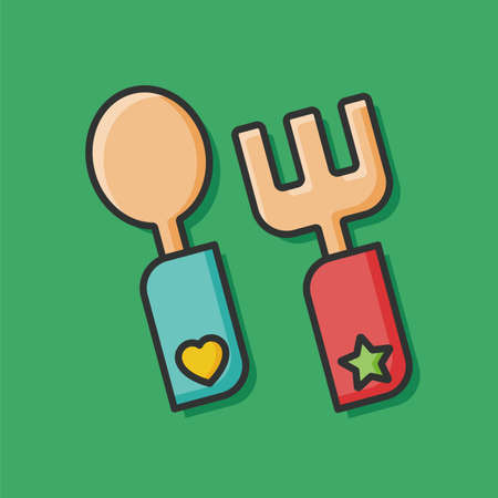 baby spoon and fork iconのイラスト素材