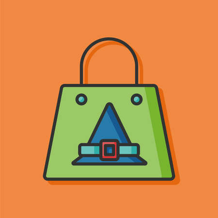 halloween shopping bag iconのイラスト素材