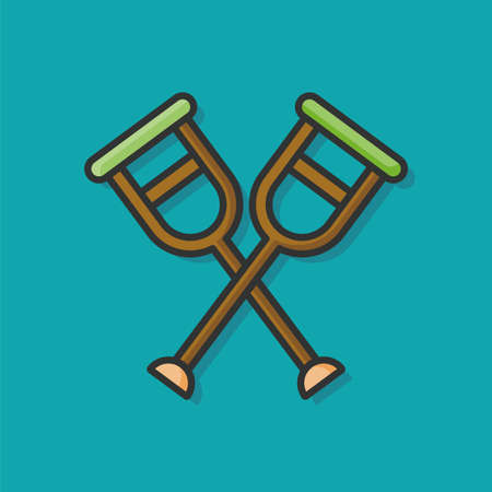 Crutch iconのイラスト素材