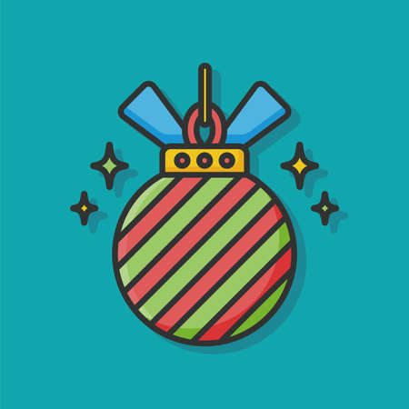 Christmas hanging iconのイラスト素材