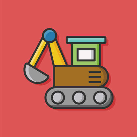 Backhoes doodleのイラスト素材