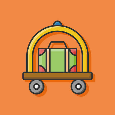 suitcase trolley iconのイラスト素材