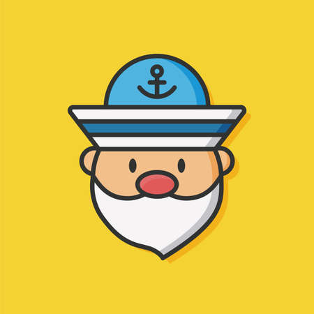 Ship captain flat iconのイラスト素材